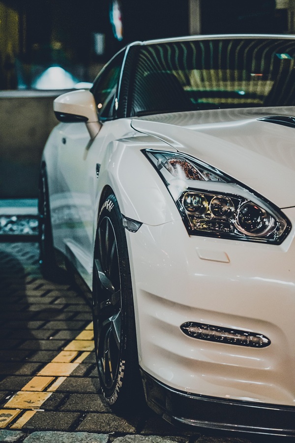 white car front